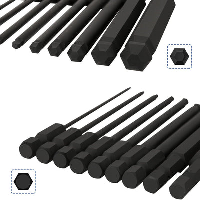 Hakkin 9 Stück 1/4" Kugelkopf Sechskant Schraubendreher Bit 100mm Sechskant Magnetischen Innensechsk