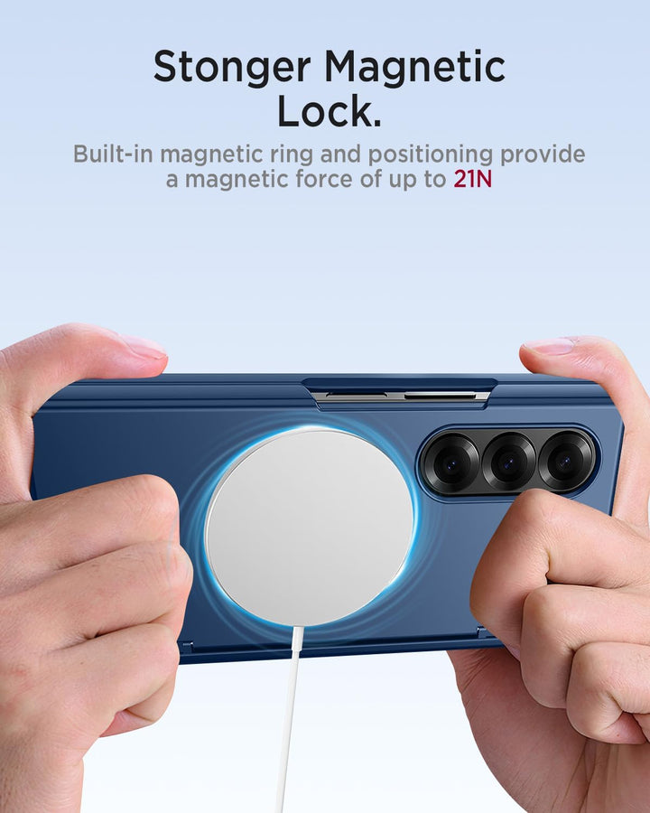 Miimall Magnetisch Hülle Kompatibel mit Samsung Galaxy Z Fold 6 Hülle mit S-Pen & Stifthalter, [Anti