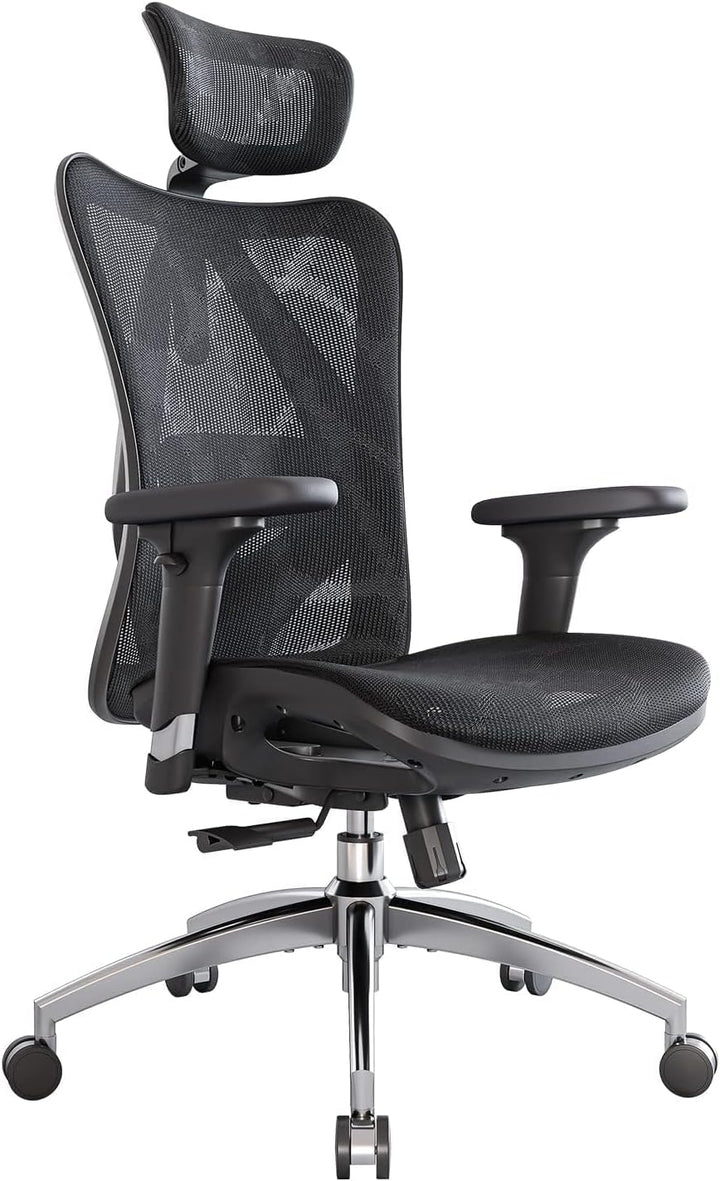 SIHOO M57 Ergonomischer Bürostuhl, Chefsessel mit 3D verstellbare Armlehne und Lendenwirbelstütze, H