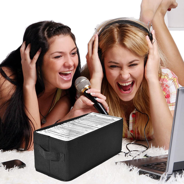 UENTIP CD Aufbewahrungsbox – 4 CD Boxes – 33,5 x 15 x 13,5 cm, Behälter für 30 CDs in vollen Schmuck