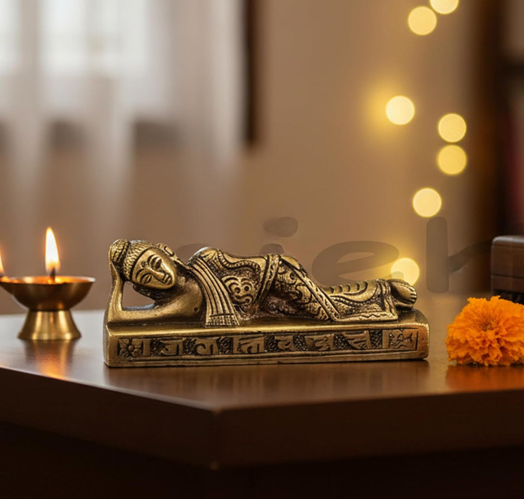 Esplanade Beste Qualität Messing Buddha - Schlafen Liegender Buddha - Messing Metall Statue Figur Id