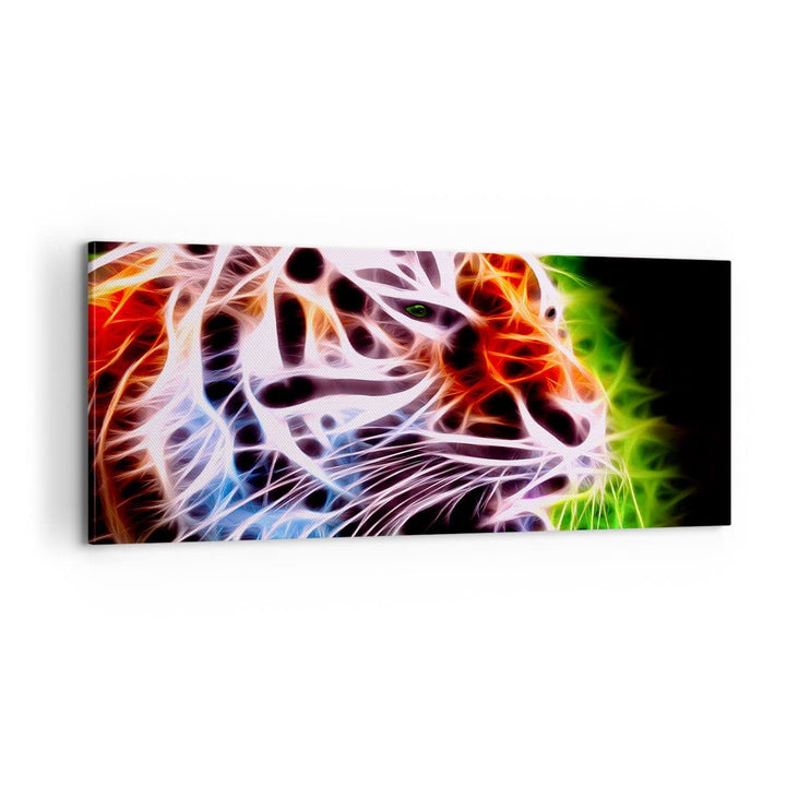 Panorama Bilder auf Leinwand 100x40cm Leinwandbild Afrika aggression tiere tiger Gross Wanddeko Bild