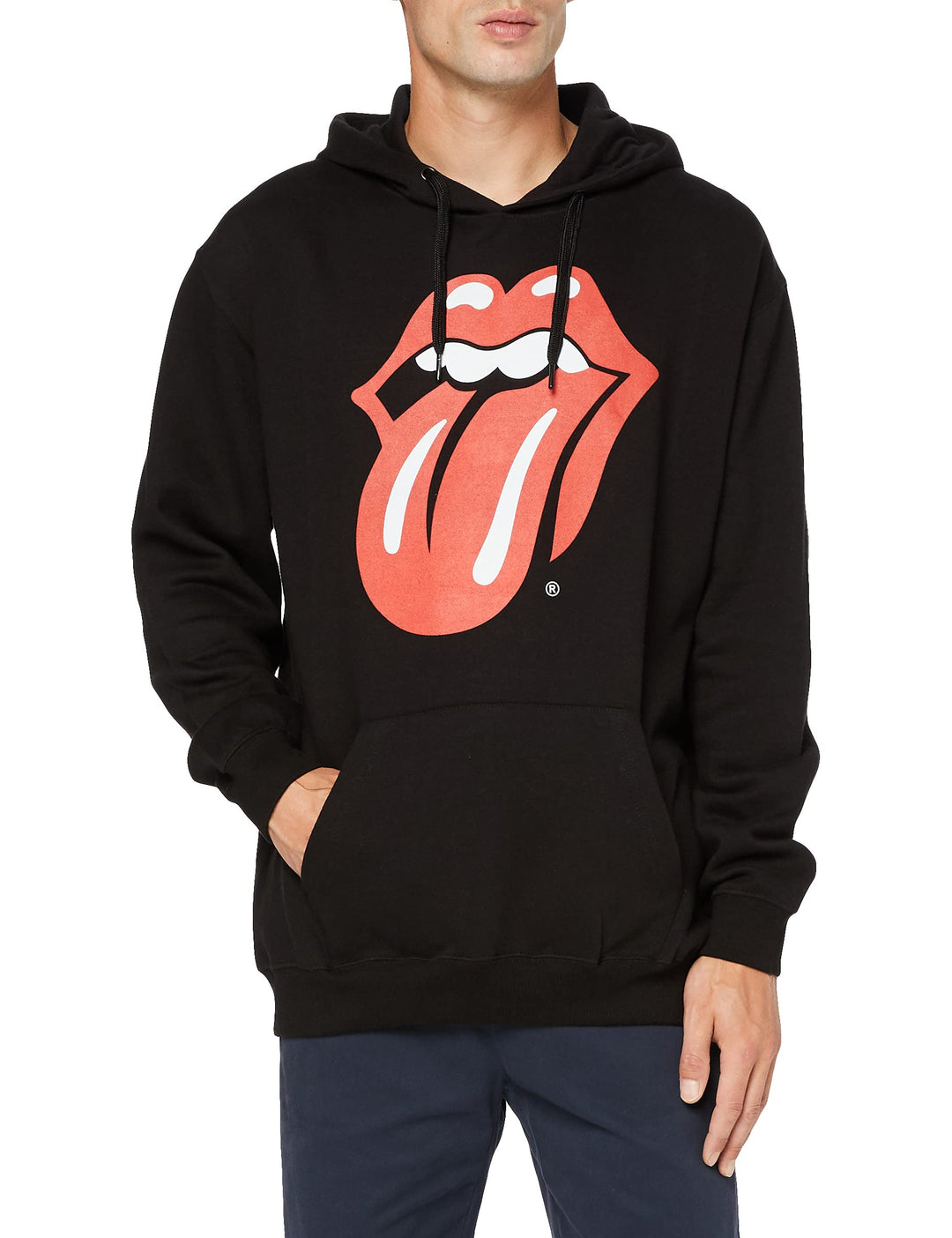 Rolling Stones Herren The Pullover Hoodie: Checker Tongue Kapuzenpullover XL Schwarz, XL Schwarz