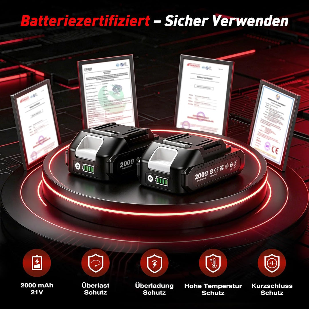 2025 Poliermaschine Auto Akku, 2x4000mAh Batterie (Bis zu 6000 U/min) Poliermaschine Auto, 6'' Autop