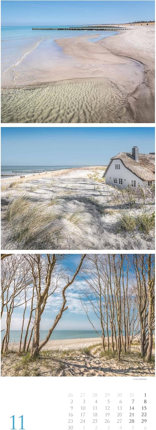 Alpha Edition - Strandgeflüster – Momente am Meer 2026 – XXL-Streifenkalender 25×69 cm, Wandkalender