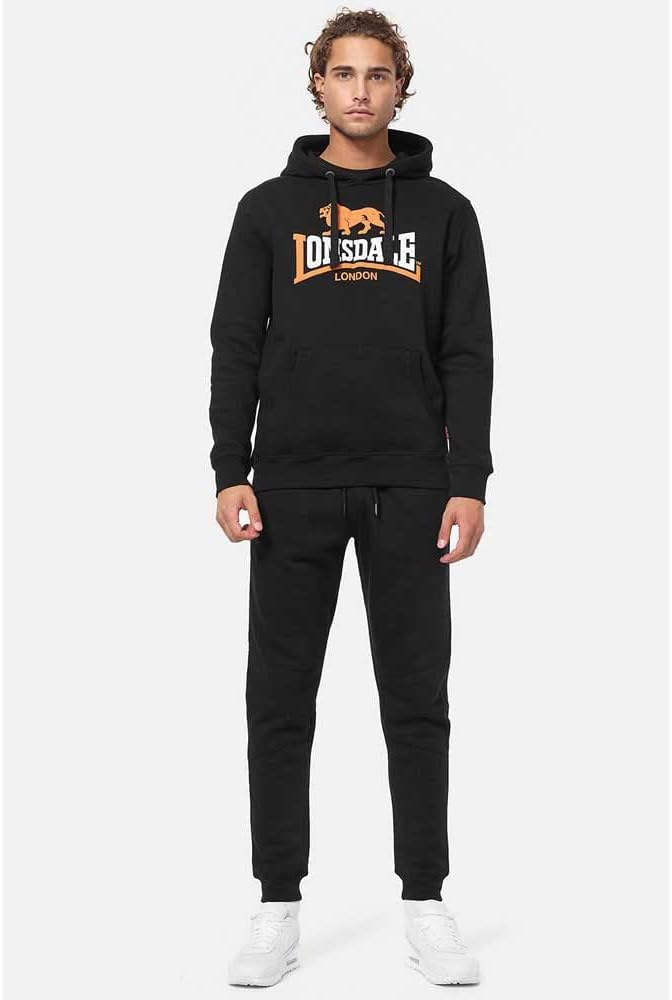 Lonsdale Herren Sleeve Hooded Sweatshirt S Black/Orange/White
