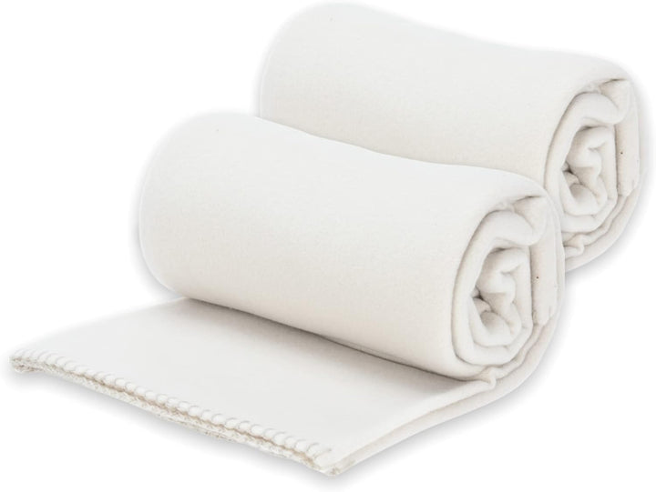 MIJOMA 2er Pack Polar Fleecedecke mit Anti-Pilling und Kettelrand, 125x150 cm, ca. 330g, pflegeleich