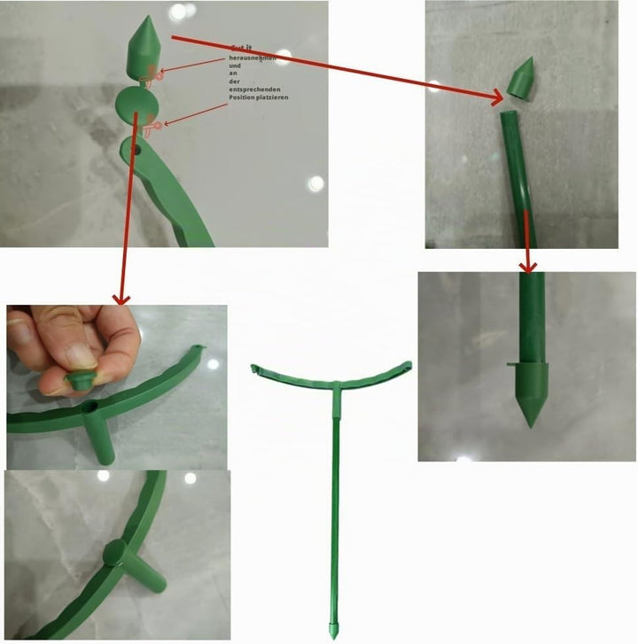 12 x Pflanzenstütze, halbrund, Pflanzenstützring, Gartenblumenstütze, Pflanzenstützpfähle für Tomate