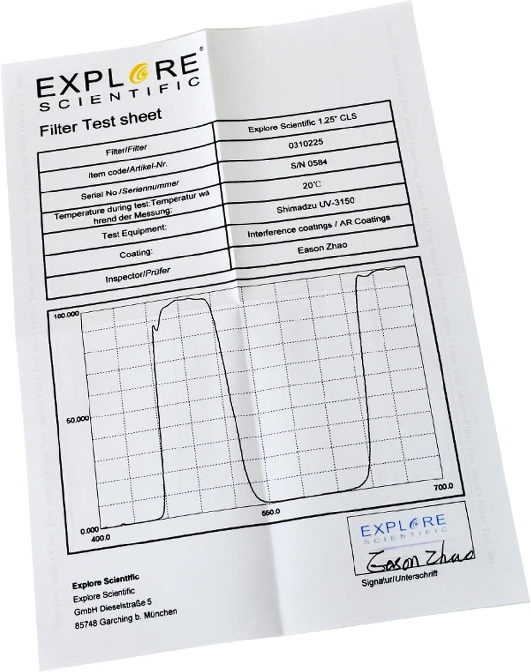 Explore Scientific 1.25" CLS Nebelfilter für Teleskope zur Kontraststeigerung, 1.25" CLS Nebelfilter