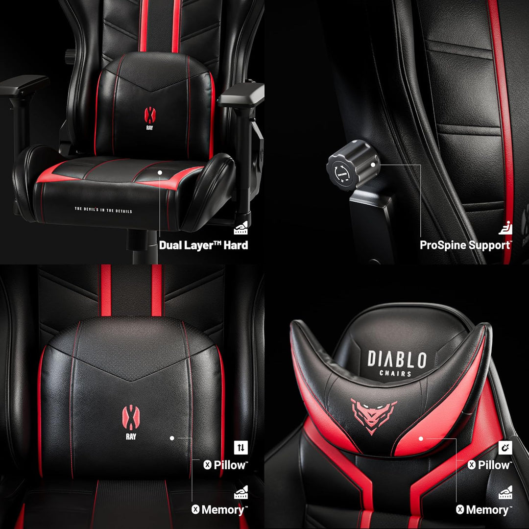 Diablo X-Ray Gaming Stuhl Bürostuhl Gamer Chair Schreibtischstuhl 4D Armlehnen Ergonomisches Design