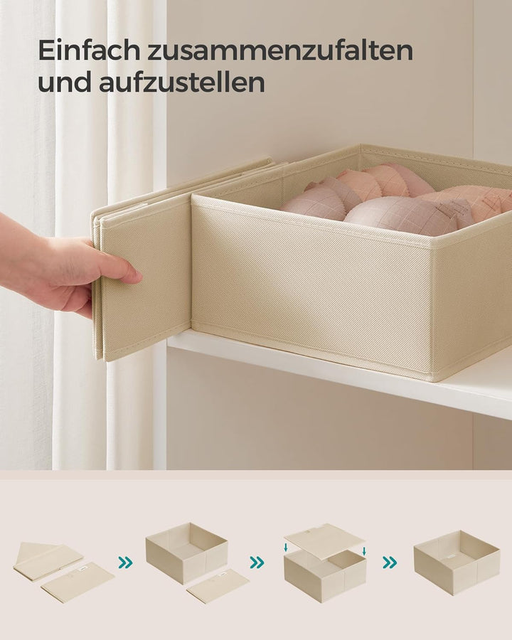 SONGMICS Aufbewahrungsbox für Schublade, 12er Set, Schubladen Organizer, Faltbox, Unterwäsche Organi