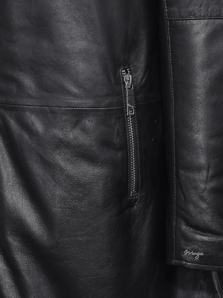 MAZE Damen Ledermantel 42023104 42 Schwarz, 42 Schwarz