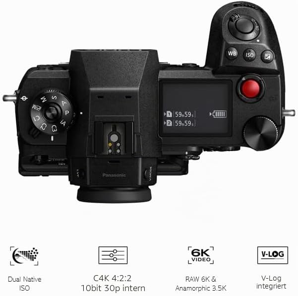 Panasonic DC-S1HE-K spiegellose Vollformatkamera, 6K Videoaufnahmen mit Flip Screen (Vollbildaufnahm