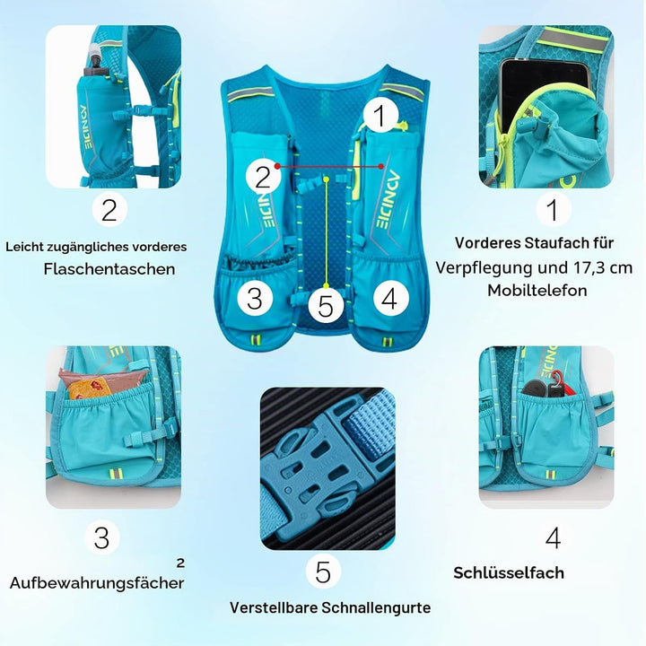 Trinkrucksack, Geila Running Trinkweste, Marathon Trail Running Rucksack, Atmungsaktiver Rucksack Ou