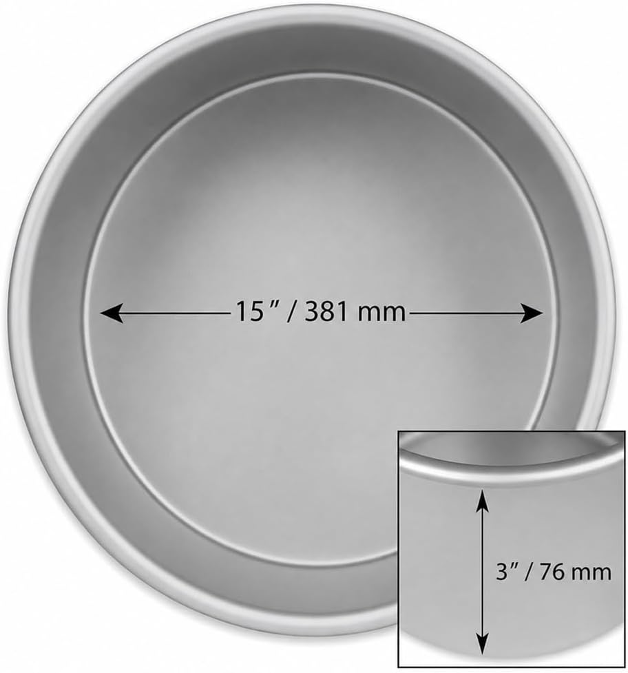 PME Runde Backform aus eloxiertem Aluminium, 381 x 76 mm, 38.1 cm 38 x 38 x 7.5 cm, 38 x 38 x 7.5 cm