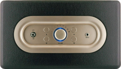 SCHWAIGER 661705 Retro Bluetooth Lautsprecher Vintage Speaker Lederoptik Holzgehäuse Akku HiFi Musik