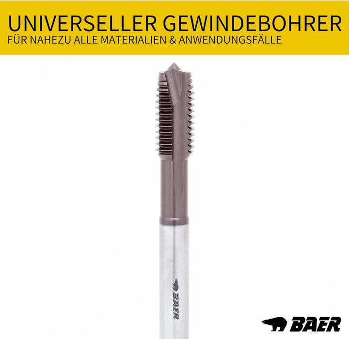 BAER UNiTap Gewindeschneider Set M3 - M12 HSSE inklusive Bohrpaste: Gewindebohrer Durchgangsloch | K
