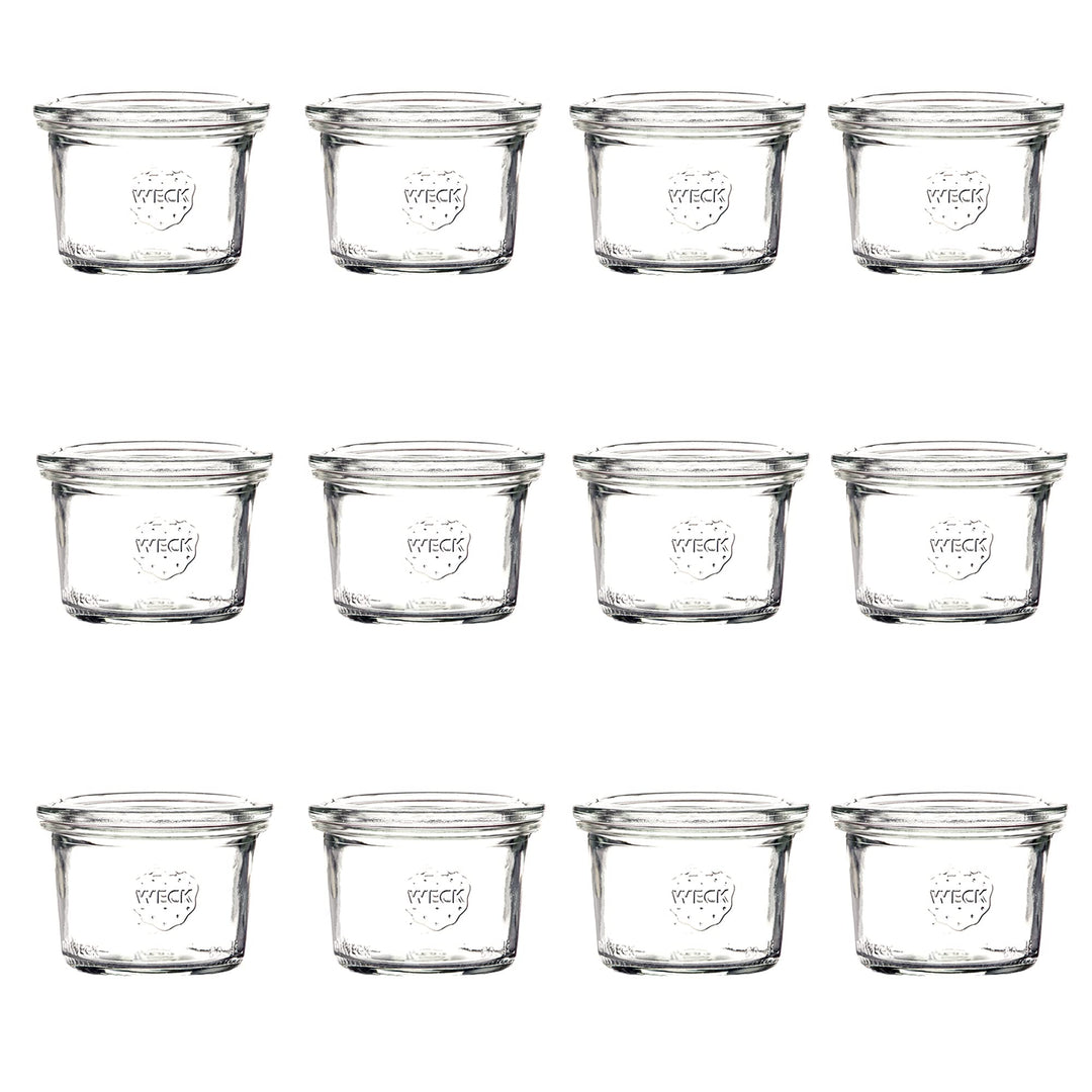 Weck Gläser Mini Einmachgläser mit Deckel 80 ml 12 Stück pro Set