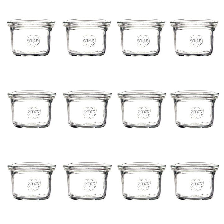Weck Gläser Mini Einmachgläser mit Deckel 80 ml 12 Stück pro Set