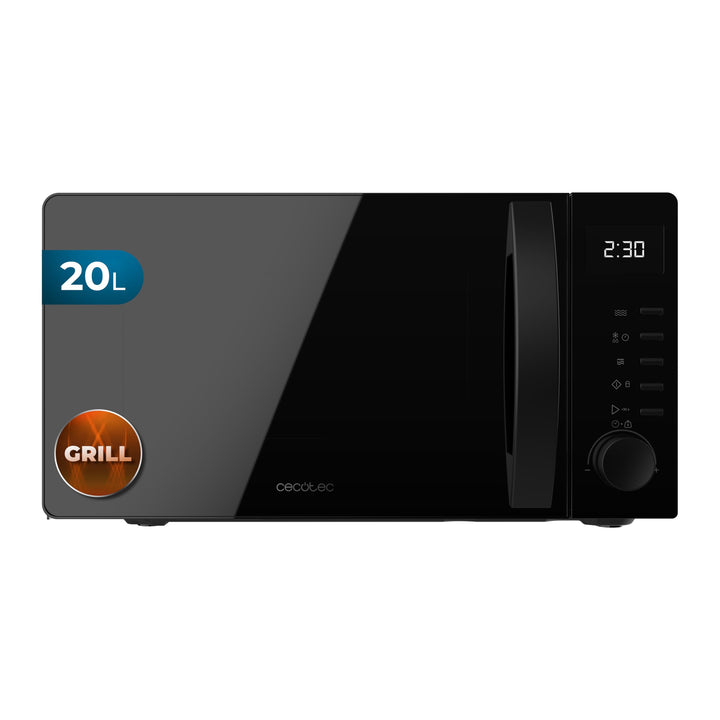 Cecotec Mikrowelle mit Grillfunktion Proclean 5105 Schwarz. 700 W, 20 L, Grill, Auftaumodus, 3DWave,
