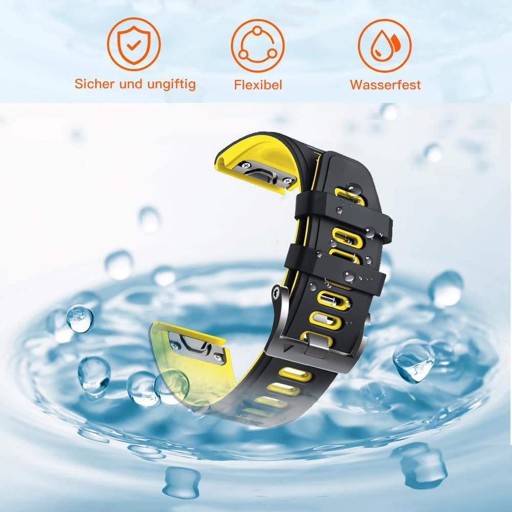 ANBEST Armband für Garmin Fenix 6 Pro/7 Pro/Epix 2/Fenix 8 47mm Armband, 22mm Quick Fit Armbänder fü