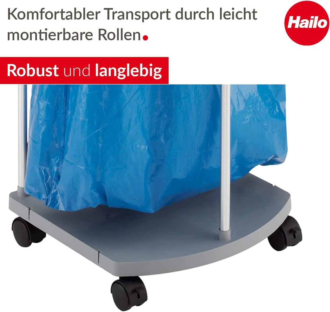 Hailo ProfiLine MSS XXXL Mülltrenn-System - inklusive Rollen - Stabiler 120 Liter Müllsackhalter - A