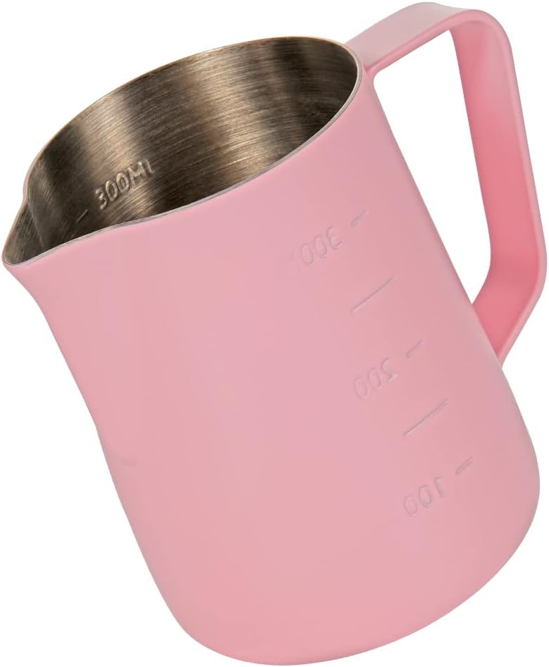 Dianoo Espresso Dampfkrug 350ml, Milchaufschäumkrug Edelstahl mit Messung, Milchaufschäumbecher, Kaf