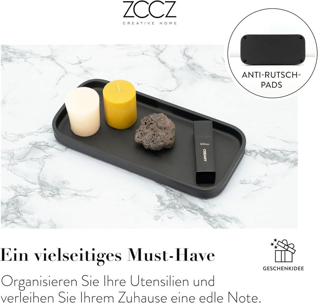 zccz Schwarzes Badezimmer-Zubehör-Set 6-teilig – Badezimmer-Organizer mit Zahnbürstenhalter, Lotions