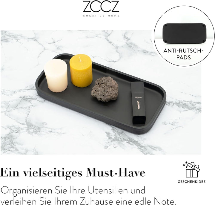 zccz Schwarzes Badezimmer-Zubehör-Set 6-teilig – Badezimmer-Organizer mit Zahnbürstenhalter, Lotions