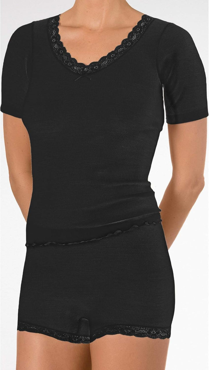 Nina von C. Damen-Unterhemd, 1/2-Arm schwarz Grösse 44