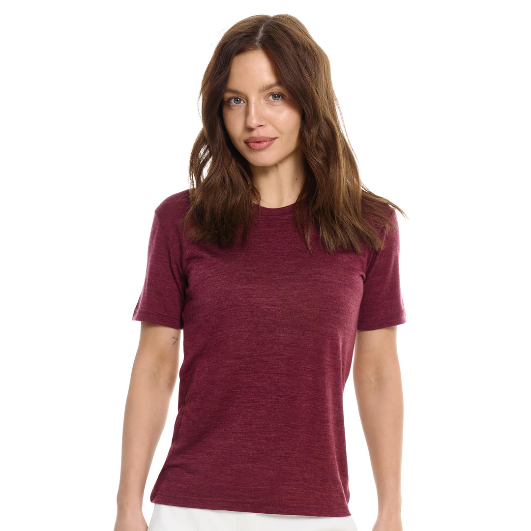 Merino.tech 100% Merino Shirt Damen Wandern - Merinowolle Tshirt Damen Kurzarm - Sport Thermo Unterh