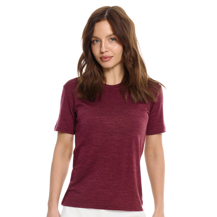 Merino.tech 100% Merino Shirt Damen Wandern - Merinowolle Tshirt Damen Kurzarm - Sport Thermo Unterh