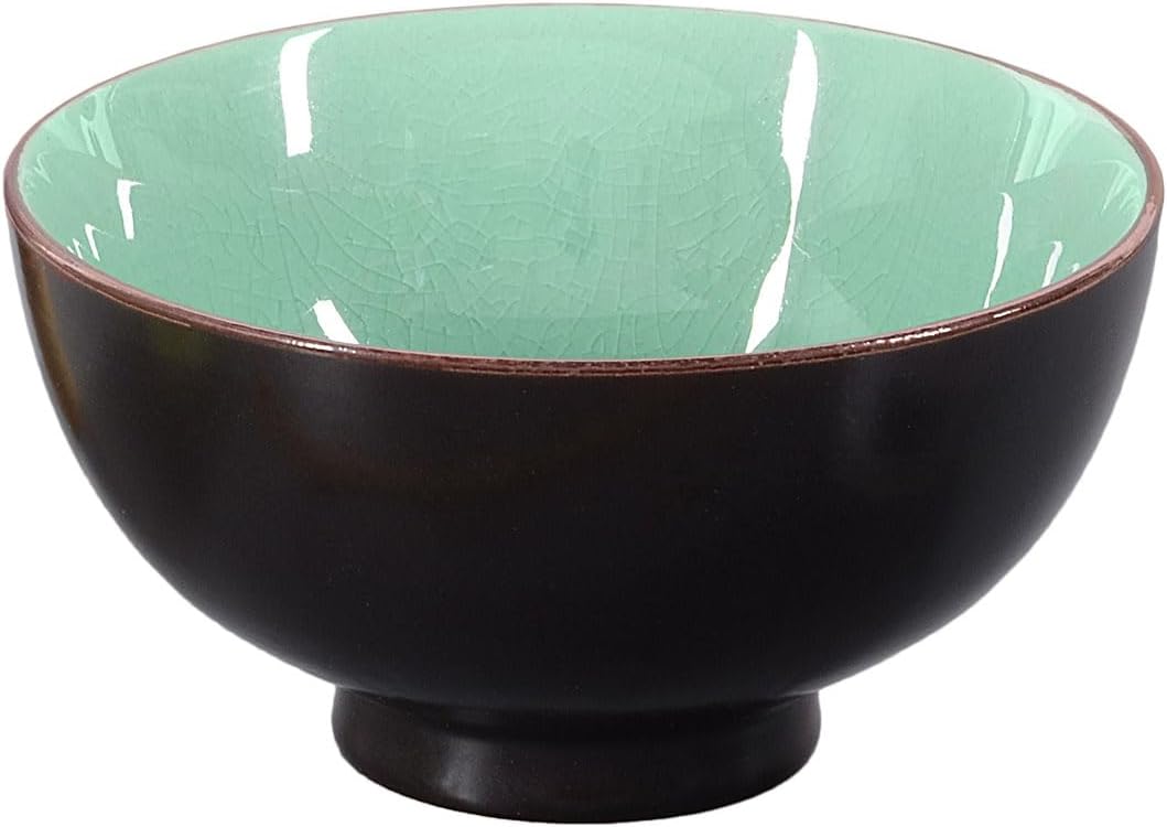Matcha-Set 4-teilig, moosgrün, bestehend aus 2 Matcha-Schalen, Matcha-Löffel und Matcha-Besen (Bambu