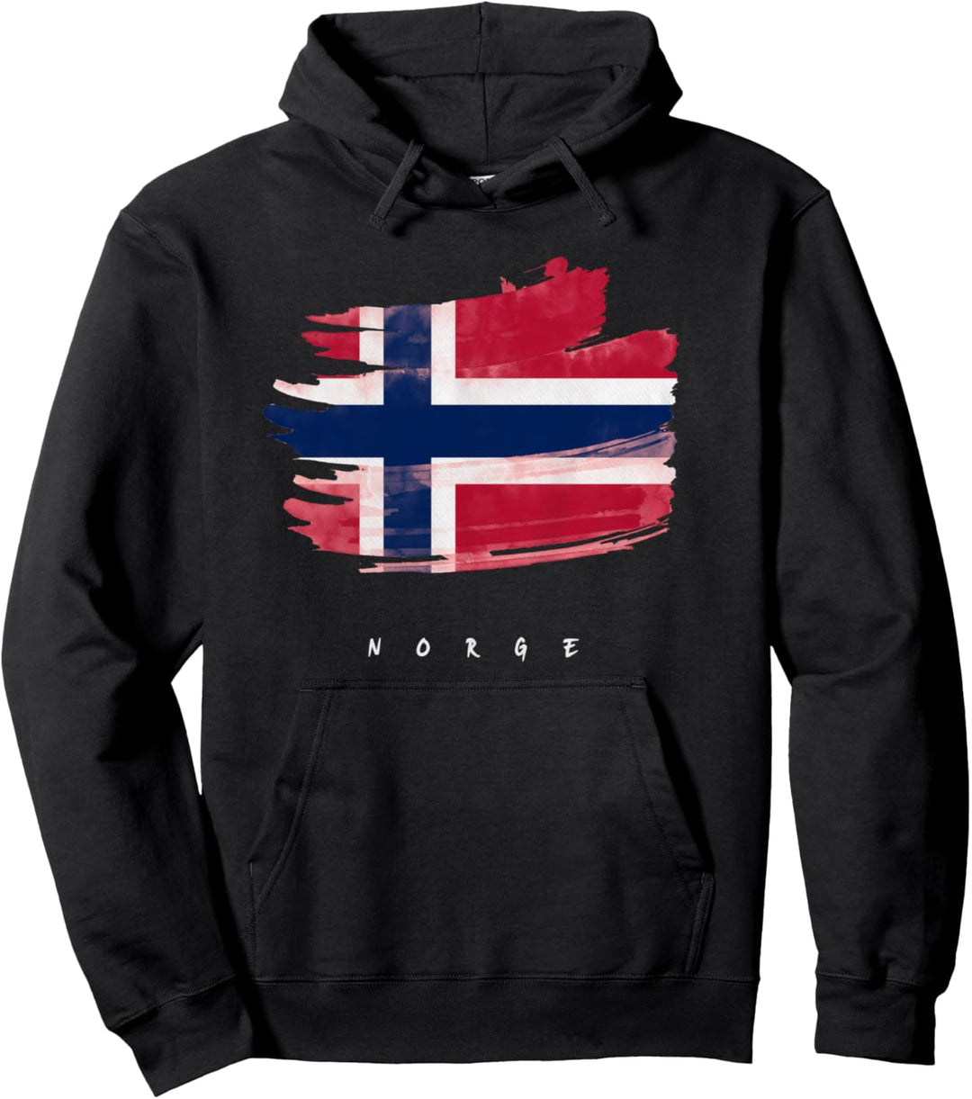Norwegische Fahne Wasserfarbe Norge Pullover Hoodie