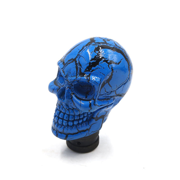 sourcing map Totenkopf-Stil Auto LKW manuell Schalthebel Schaltknauf Hebelschalter Blau