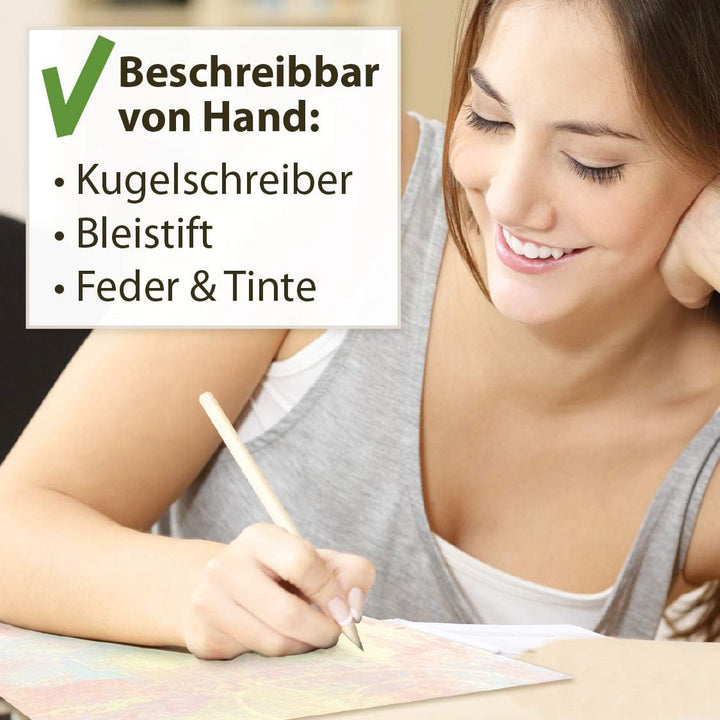 Motivpapier Pastell (250 Blatt) beidseitig Motivpapier DIN A4 bunt Erwachsene Aquarell vintage farbi