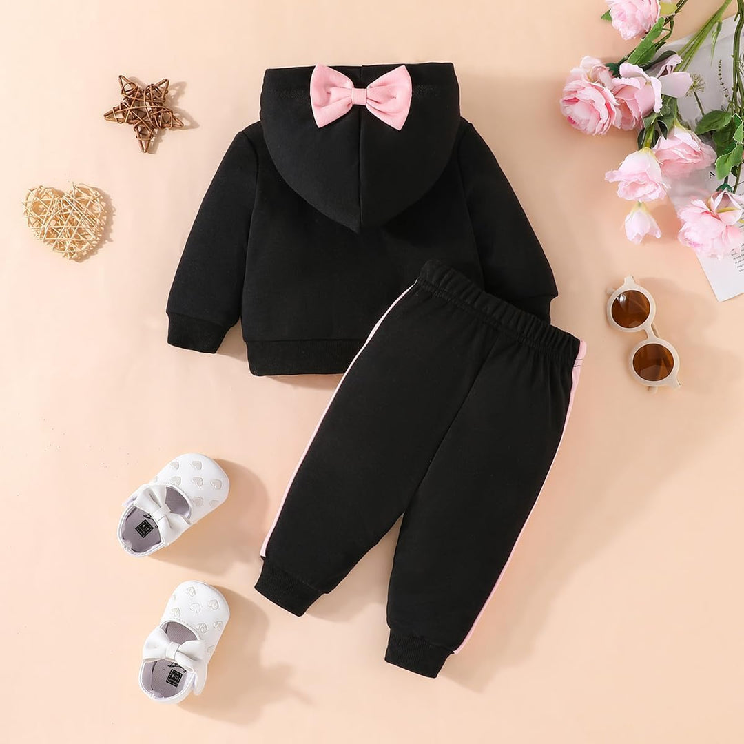 Baby Mädchen Kleidung Langarm Sweatshirt Känguru Tasche Floral Hoodie Tops & Hosen Herbst Winter Out
