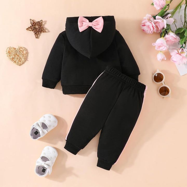 Baby Mädchen Kleidung Langarm Sweatshirt Känguru Tasche Floral Hoodie Tops & Hosen Herbst Winter Out