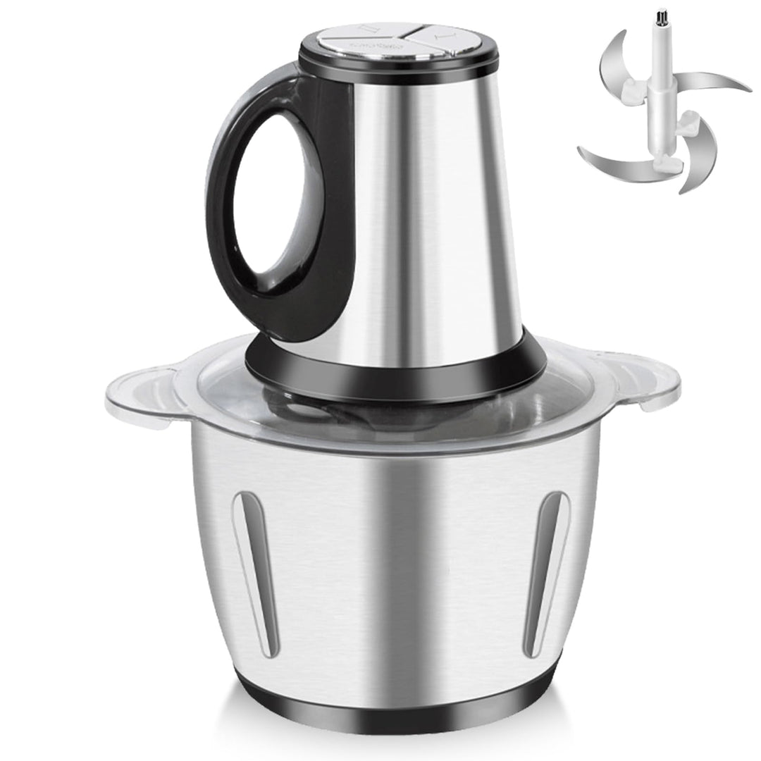 Zerkleinerer Elektrisch Mini, 2L Multizerkleinerer Elektrisch-Food Processor 300W 3 Geschwindigkeite