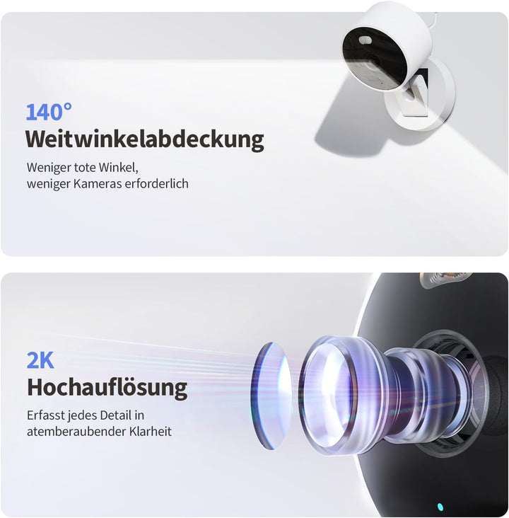 Aqara G100, 2K Sicherheitskamera für Innen & Aussenbereich, HomeKit Secure Video, 2-Wege-Audio, Sche