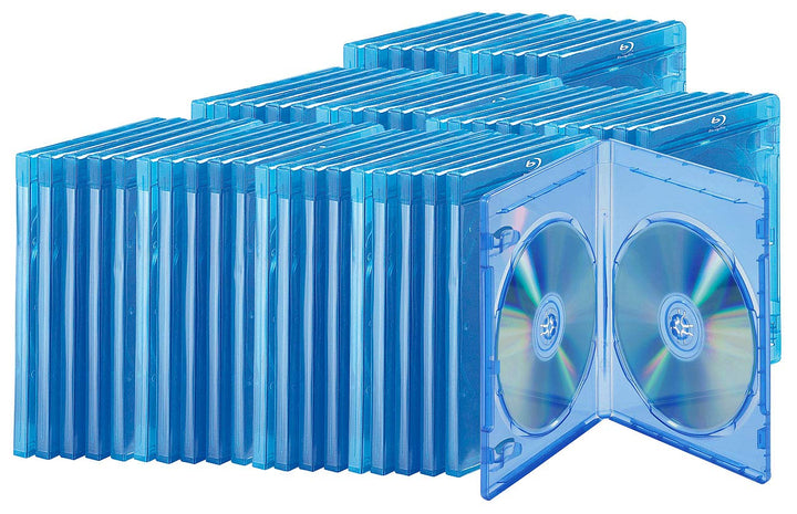 PEARL Blue ray Hülle: Blu-ray Soft-Hüllen blau-transparent im 50er-Pack für 2 Discs (Bluray Cases, L