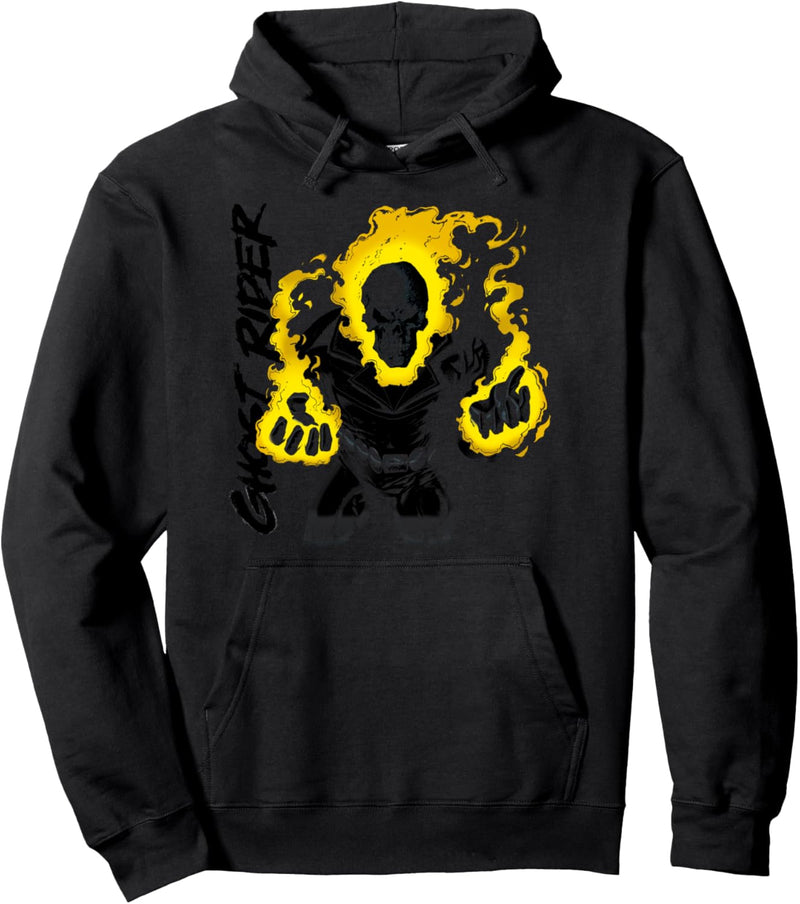 Marvel Ghost Rider Retro Skull Hands Aflame Pullover Hoodie