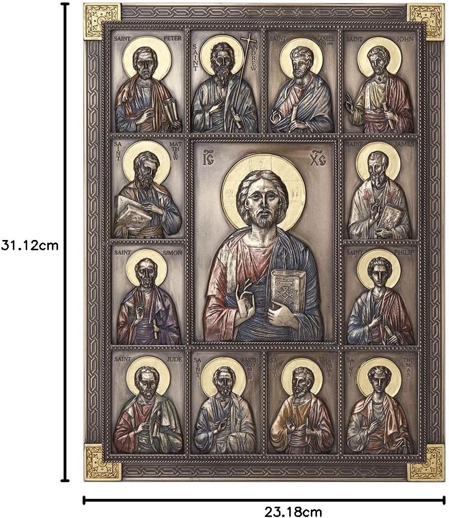 Veronese Design Wandschild Jesus und die Zwölf Apostel, 31,7 cm, christlich-katholische religiöse Sk