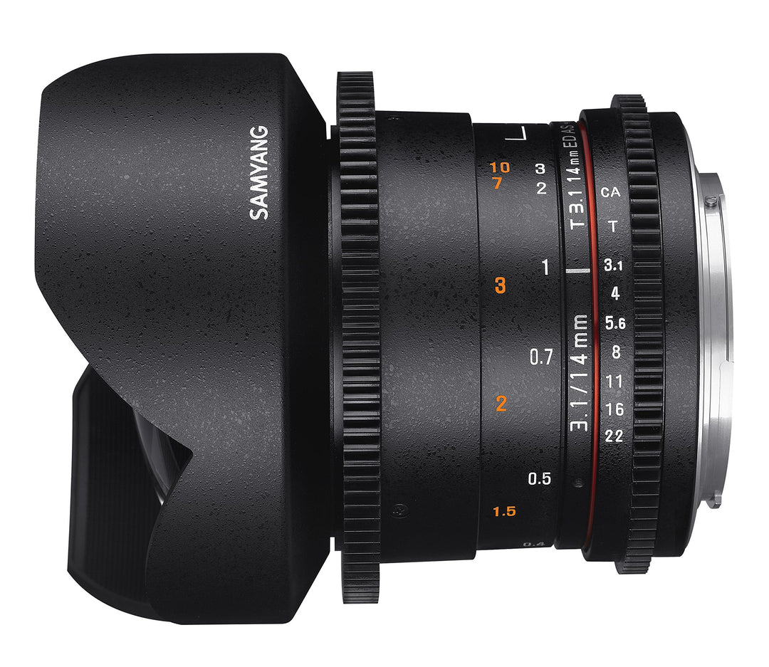 Samyang 14/3,1 Objektiv Video DSLR II Sony E manueller Fokus Videoobjektiv 0,8 Zahnkranz Gear, Weitw