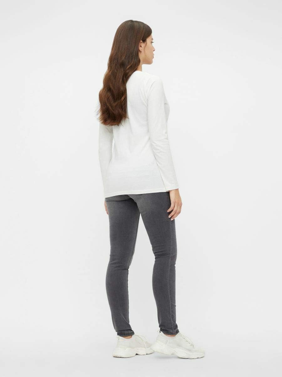 MAMALICIOUS Damen Mllola Slim Grey Jeans A. Noos Umstandshose, Grey Denim, 34W 34L EU
