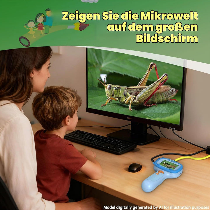 Daxiongmao Kinder-Endoskop mit Licht – pädagogisches Wissenschafts-Erkundungsspielzeug-Set, Naturakt
