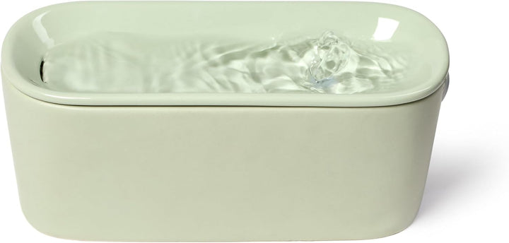 Cat Mate Keramik-Wasserbrunnen mit USB-Anschluss, 800 ml, Salbeigrün, salbeigrün