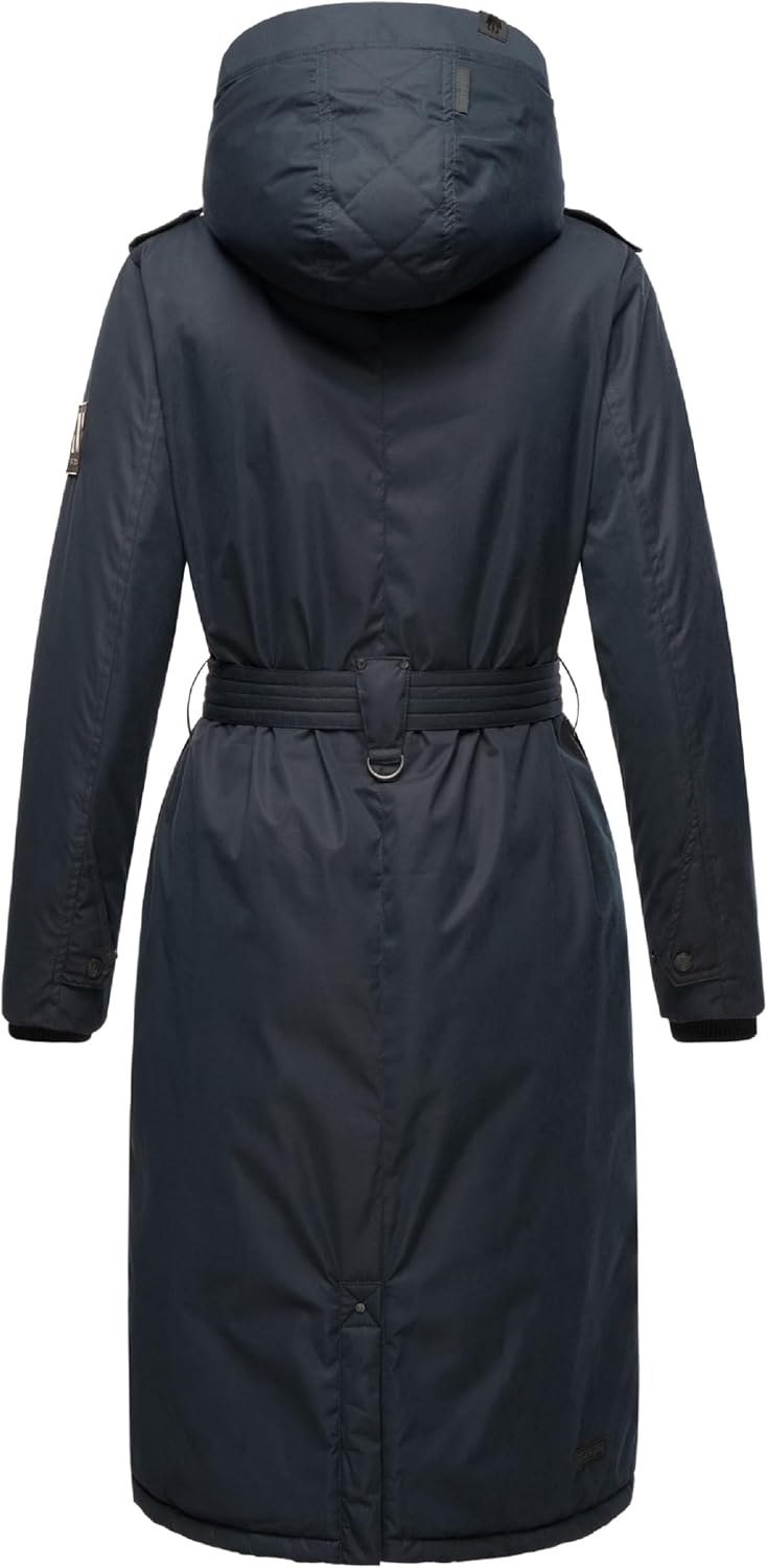 Navahoo Damen Wintermantel Warmer Parka lang mit hohem Kragen und weicher Kapuze Hokulanii XS-XXL XL
