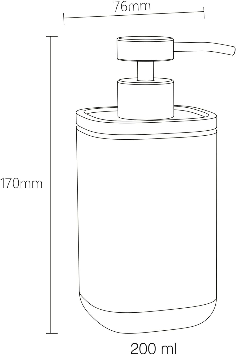 Sealskin Mind Seifenspender 200 ml, aus Zement gefertigt, Details aus Holz, Farbe: Dunkelgrün 200 ml