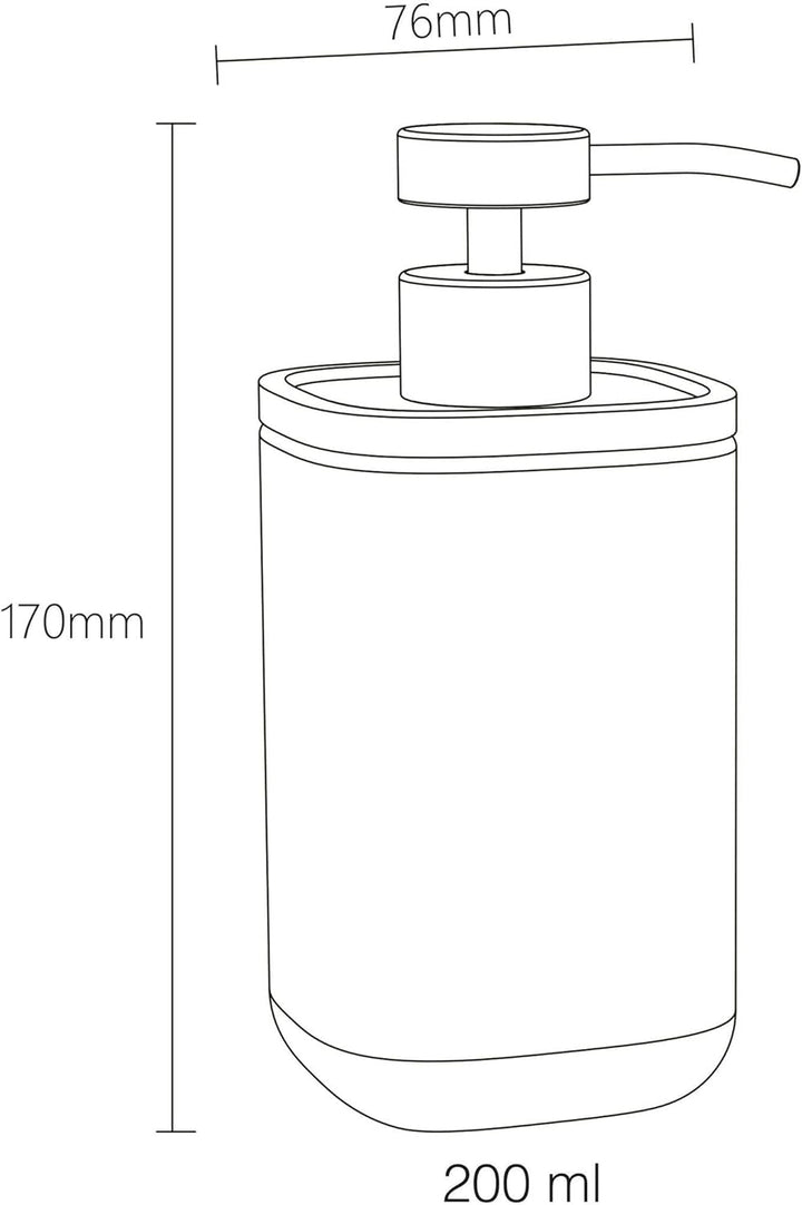 Sealskin Mind Seifenspender 200 ml, aus Zement gefertigt, Details aus Holz, Farbe: Dunkelgrün 200 ml